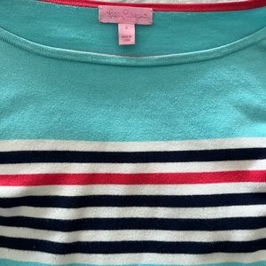 Lilly Pulitzer Womens sweater, blue with stripes, size S